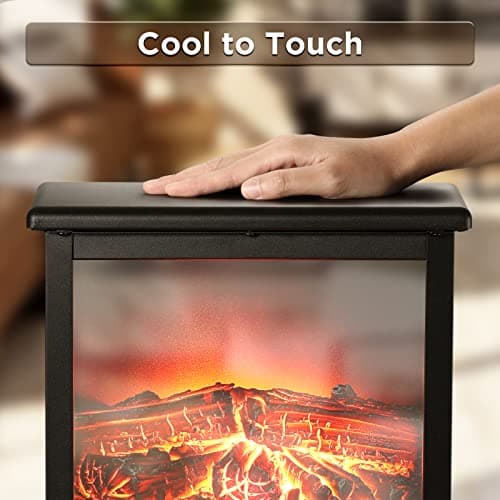 TURBRO Suburbs TS17Q Infrared Electric Fireplace Stove, 19" Freestanding Stove Heater with 3-Sided View, Realistic Flame, Overheating Protection, CSA Certified, for Small Spaces, Bedroom - 1500W 6