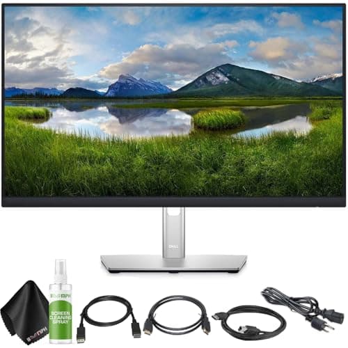 Dell P2725H 22" Full HD IPS Monitor – 1080p, 16:9, DisplayPort & USB 3.0 Cables – Latest Model – Boomph's Ultimate Crisp Display Kit with HDMI Cable, Screen Cleaning Accessories & Performance Material