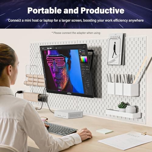 2K 180Hz Portable Gaming Monitor, 23.8" 2560x1440 QHD Fast IPS ∆E<2 100% sRGB Portable Monitor w/180° Adjustable Stand Type-C HDMI Eye Care External Second Screen for Laptop Phone PS4 PS5 Switch Xbox 7