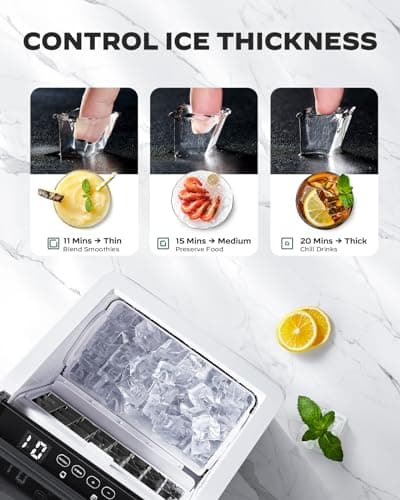 Silonn Ice Makers Countertop, 44lbs Per Day, 2 Ways to Add Water, Auto Self-Cleaning, Stainless Steel Ice Machine for Home Office Bar Party 5