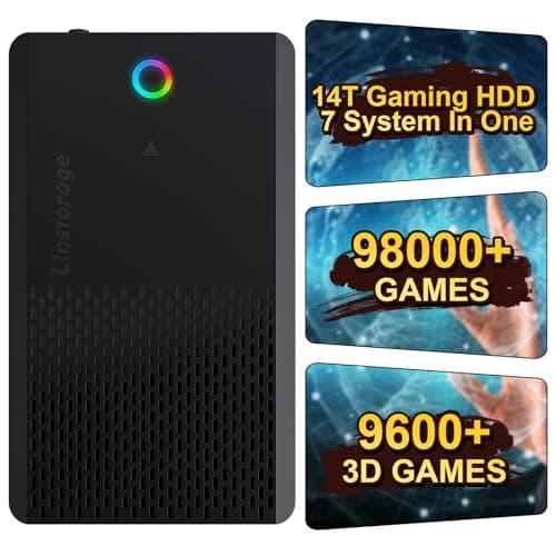 NEW 14TB Retro Gaming Hard Drive Preloaded with 98000+ Games | Plug & Play for 7 Gaming Systems | 9800+ 3D & 1000+ High-End PC Games | USB 3.1 Portable External Hard Drive for Windows PC 7/8/10/11