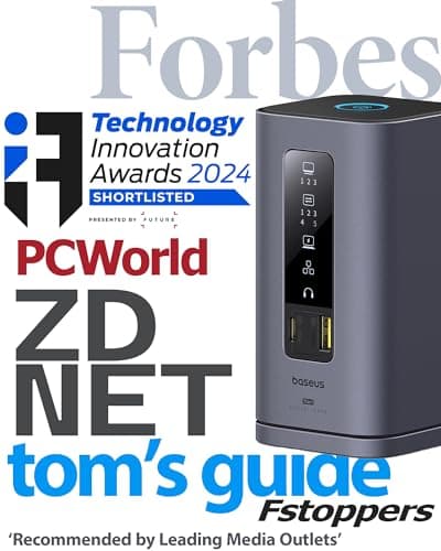 Baseus SpaceMate(MAC) Docking Station, USB C Docking Station 3 Monitors with 4K HDMI, 10Gbps USB Ports, 100W PD, Gigabit Ethernet, Audio, Laptop Docking Station for Mac & Win 5