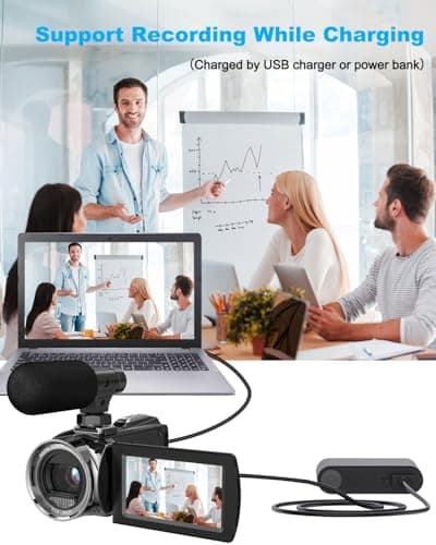 Rawiemy Video Camera Camcorder FHD 4K 36MP Vlogging Camera for YouTube Video Recorder 3.0" 270 Degree Rotation Screen Video Cameras for Filming with Microphone,32GB SD Card (Black) 6