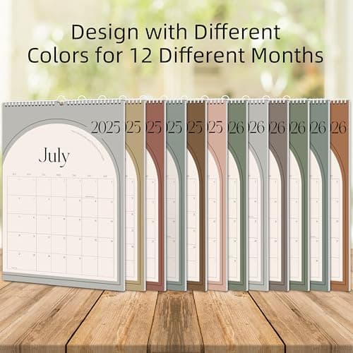 Aesthetic Wall Calendar 2026, 12 Monthly Vertical Calendar January 2026 to December 2026, 15" x 10" Modern Wall Hanging Calendar for School, Home, Office for Monthly Organizing & Planning (Green Vertical ) 6