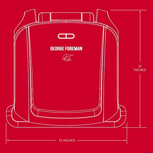 George Foreman 4-Serving Removable Plate Electric Grill and Panini Press, George Tough Non-Stick Coating, Drip Tray Catches Grease, Black 7