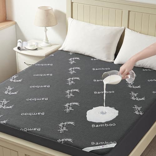 BEDLORE Queen Size Waterproof Mattress Protector Viscose Derived from Bamboo, Soft Mattress Cover Fitted with Deep Pocket 6"-18", Breathable Noiseless Mattress Pad, Machine Washable(Gray)