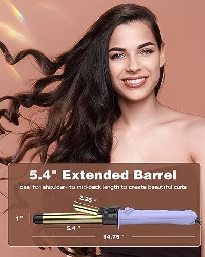 Rotating Curling Iron 1 inch for All Hair Types-Rapid Heating Automatic Curling Iron-Self Hair Curler-zavarea Professional Curling Wand with Long Titanium Barrel-Dual Voltage 9