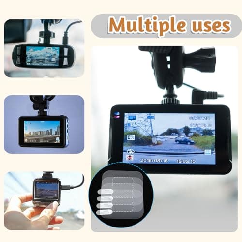 6PCS Dash Cam Sticky Pads, Dash Cam Mounting Tape Double Sided Tape for Car Dashboard Heat-Resistant Dashcam Adhesive Pad Electrostatic Stickers for Car Windshield Window 7