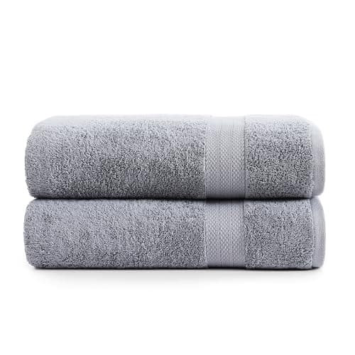 LANE LINEN 100% Long Staple Cotton Bath Sheets Set of 2 (35"x66") - OEKO-TEX Certified, Soft, Fade Resistant & Highly Absorbent Extra Large Bath Sheet Towels - Oversized Thick Bath Towels - Space Grey