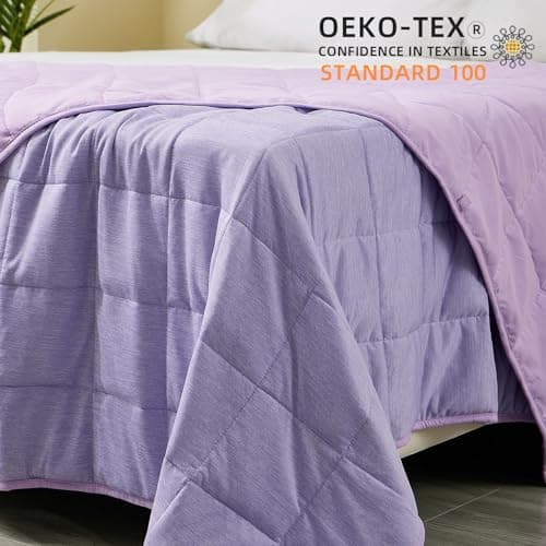 CODUM Weighted Blanket 10 Pounds Twin Size, Cooling Blanket for Hot Sleepers, Soft Bed Blanket Universal to All Seasons, 48''x72'' 10 LBS, Purple 6