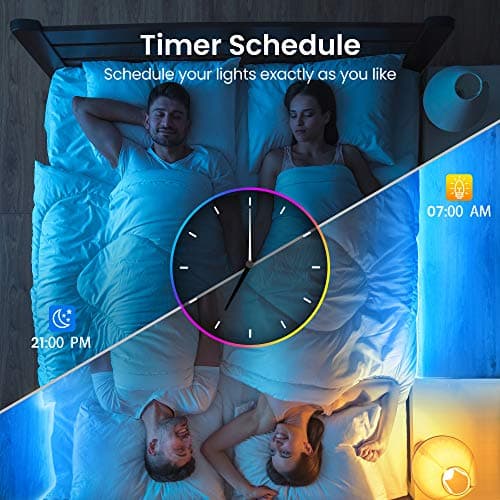 TJOY LED Lights for Bedroom 100ft, RGB Color Changing Led Strip Lighting with Remote and Smart APP Control, Music Sync Rope Lights via Bluetooth for Kitchen, TV, Room Decor 5