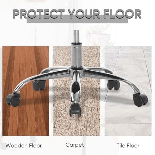 MOJAY Velvet Office Swivel Chair, Vanity Fabric Desk Pretty Fancy Gold Office Chairs for Girls, 360°Swivel Height Adjustable Reception Chair (Burgundy) 8