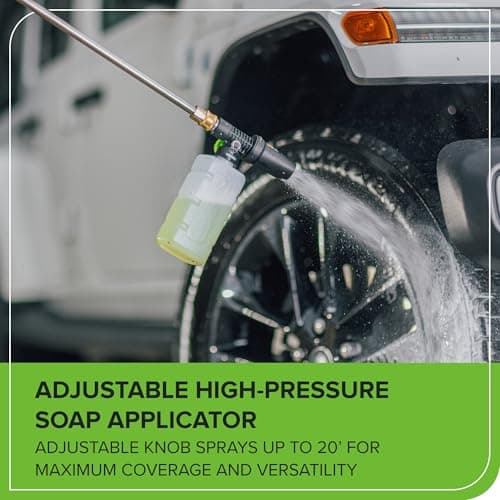 Greenworks 2100 PSI (SGS Certified) 1.2 GPM 13Amp Compact Electric Pressure Washer Telescoping Handle Power Washer for Cars, Driveways, Patios, Patio Furniture & Around Pools 8