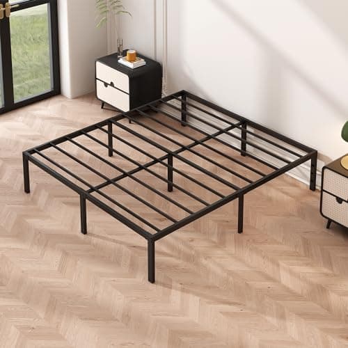 Closadin Black Full Size Metal Platform Bed Frame with Stable Metal Support and Underbed Storage,18" Height Mattress Foundation,No Box Spring Needed,Easy Assembly 5