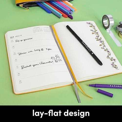 PAPERAGE 2024 Weekly & Monthly Hardcover Planner (Turquoise), 12 Month (January 2024 - December 2024), 5.7 in x 8 in, Weekly & Monthly Spreads, Includes Additional Note Pages, Back Pocket & Trackers 5