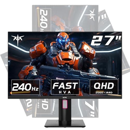 KTC 27 Inch Gaming Monitor 180Hz, Full HD 1920x1080 Fast IPS Computer Monitor, DP 1.4 & HDMI 2.1 Ports 1Ms FreeSync Frameless PC Gamer Monitor, HDR, VESA Mount, H27F22