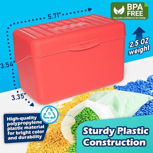 Olivo Index Card Holder Box 3x5 Flash Note Card Holder Storage File Box Organizer Case for 3"x5" Cards, 4 Colors Pack 5