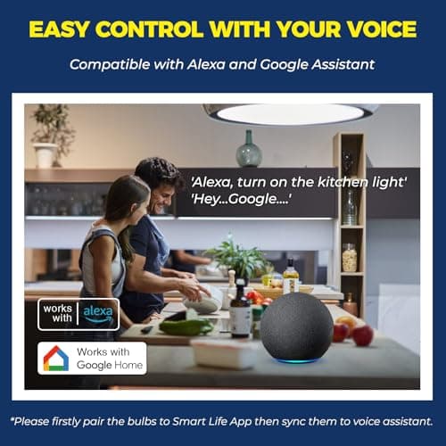 Lightinginside Smart Light Bulbs 6 Pack, Smart Bulb Works with Alexa/Google Home/SmartLife, CRI>90, RGBCW Color Changing LED Light Bulbs, 2.4G WiFi Bluetooth A19 E26 Bulb, No Hub Required, ETL Listed 4