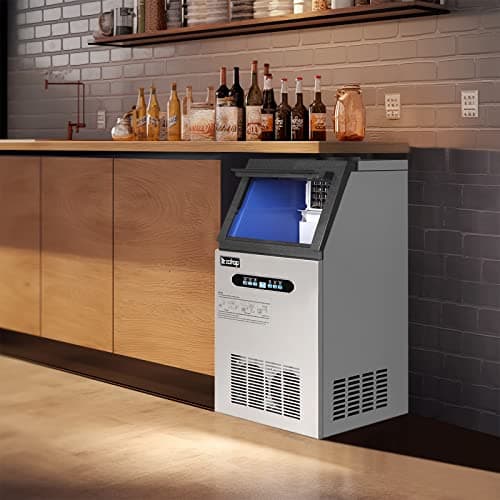 Winado Commercial Ice Maker 110LBS/24H, Stainless Steel Freestanding Ice Maker Machine w/ 24LBS Storage Bin, Auto Clean Under Counter ice Machine for Home, Restaurant, Bar, Hotel, Store 9