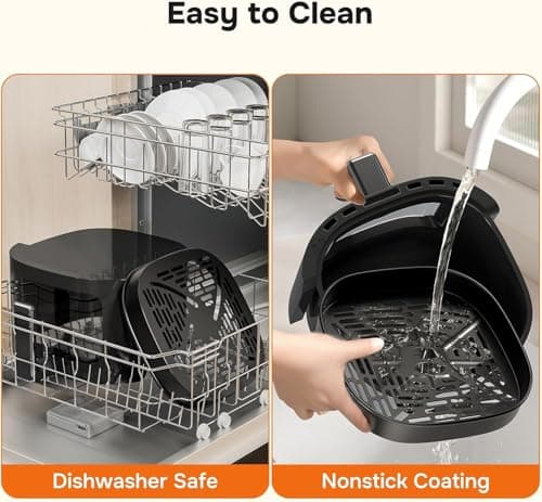 Simple Deluxe 12-in-1 Air Fryer 6.34 Qt, Digital Preset Airfryer with Visible Window, Nonstick and Dishwasher-Safe Basket, Air Fry, Roast, Bake, Dehydrate, Fries, 1700W, Gary 6