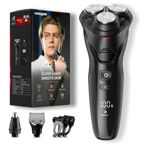 Multi-Functional Strategist Razor: A Waterproof, Cordless Electric Shaver for Men with 3 Trimming Attachments and Variable Speeds - Deep Grey Edition