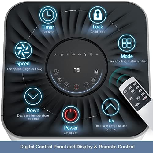 LUKO Portable Air Conditioner 10000 BTU, Cooling, Fan, Dehumidifier, 3-in-1 AC Unit Portable for Rooms up to 450 Sq. Ft, Low Noise Air Conditioner with Remote Control and Window Kits 6