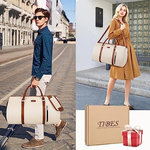 Convertible 2-in-1 Garment Bags for Travel, 50L Carry On Garment Duffle Bag With Shoe Compartment Large Weekender Bag for Women Men Hanging Suitcase Suit Travel Duffel Overnight Bags 4pcs Set 7