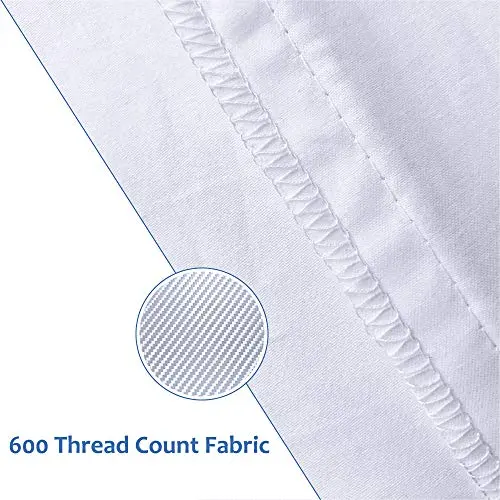 Precoco King Pillow Cases Set of 2 | 100% Cotton White Pillowcases King Size with 600 Threads | Stable Pillow Covers with Zipper Hidden for Hotel Quality, 20x36 5