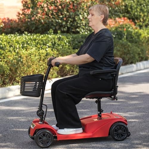 WayCare 15-25 Miles Long Range Mobility Scooter,Weight Capacity 300 LBS+ Powered Mobility Scooters for Seniors, Compact Duty Mobile for Travel with LED Headlight and Detachable Basket(Red) 8
