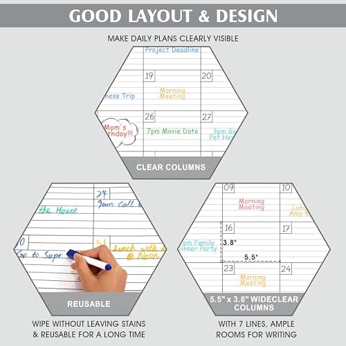 Large Dry Erase Calendar for Wall - Undated 1 Month Big Wall Calendar, 40" x 30", Erasable & Reusable Laminated Calendar Max with 8 Round Stickers, Great Layout Wall Calendar Dry Erase for Home, Office and School 5