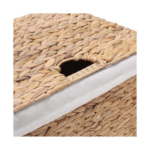Seville Classics Premium Natural Handwoven Portable Laundry Bin Basket with Carrying Handles, Natural Water Hyacinth, Rectangular, Volume: 2.5 bushels or 3.1 cu. ft, 18.5" W x 12.2" D x 24" H 6