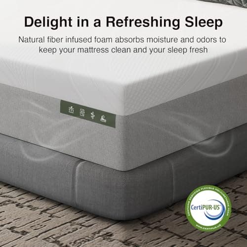 Novilla Queen Mattress 14 Inch, Gel-Infused Bliss Cooling Queen Memory Foam Mattress in a Box with Cool-Touch Nylon Cover, Pain Relief & Spinal Support with CertiPUR-US Certified Foam 6