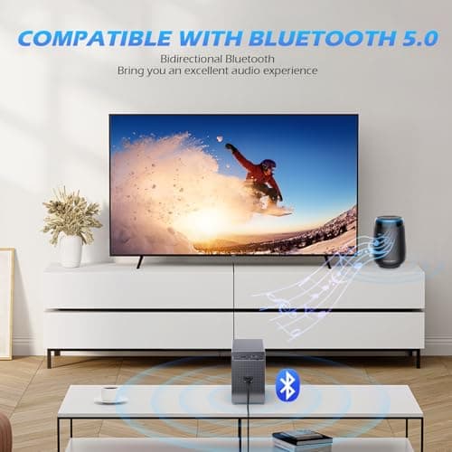 Mini Projector with Wifi and Bluetooth, Portable Projector 4k Home Theater Movie Projector, Smart Projectors Compatible with iOS/Android/TV Stick/HDMI/PS5, 15000 Lumen, Native 1080P, 4K Supported 8