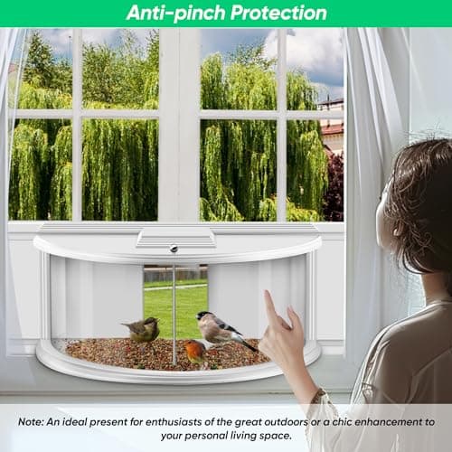 Sylaza Window Bird Feeder Inside House, Window Bird Feeders for Viewing, 180° Clear View, Stable & Durable, Easy to Install and Feed, Windproof, No Gaps, for 24-38 Inch Windows 7