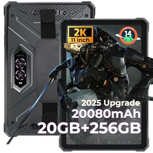 HOTWAV R9 Pro 2025 Rugged Tablet 2K 11-Inch Android 14 Tablets, 20080mAh Waterproof Tablet 20GB+256GB/2TB TF Outdoor Tablets 64MP+16MP IP68IP69K/4G Dual SIM/WiFi 5/Face ID/GPS/OTG/Camping Lanten