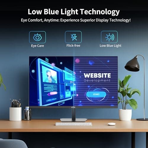 KTC 24.5 Inch 100Hz IPS Computer Monitor - FHD(1920 x 1080P), Anti-Blue Light Screen, 126% sRGB, 16.7M, Support FreeSync and GSync, PC Monitor for Casual Gaming and Working 6