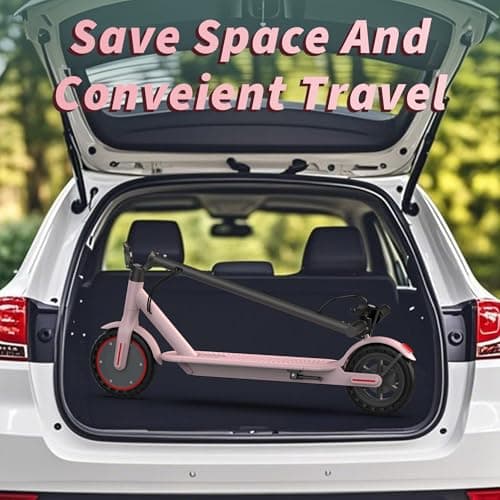 Roinside Electric Scooter - 8.5" Solid Tires, 350W Motor, Up to 19 MPH and 16 Miles Long-Range Commuting Foldable Scooter for Adults with Dual Braking System and Smart App, Pink 6