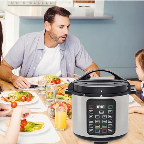 NEWBULIG 8 Quart Electric Pressure Cooker, Stainless Steel Multi Cooker Pressure, 12-in-1 Slow Cooker for Rice, Meat Stew, Porridge, Multigrain, Steam, Yogurt Maker 5