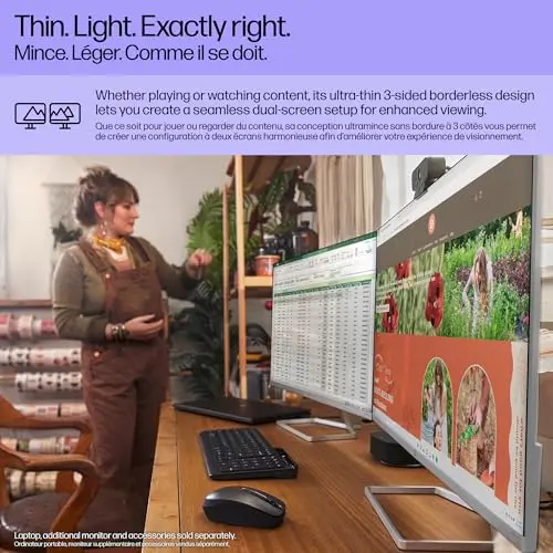 HP Series 5 24 inch FHD Monitor, Full HD Display (1920 x 1080), IPS Panel, 99% sRGB, 1500:1 Contrast Ratio, 300 nits, Eye Ease with Eyesafe Certification, 524sw (2024) 9