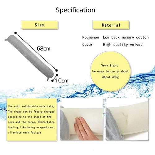 Lucear Travel Pillow Neck Pillows Travel Essentials Traveling on Airplane Twist Memory Foam, Bus, Train at Home(Grey Memory Foam) 5