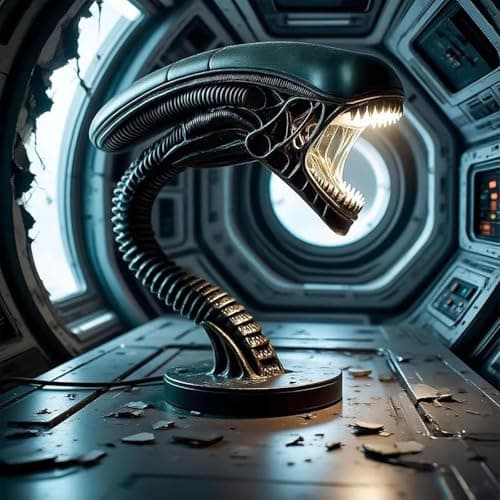JRPLXIML Xenomorph Alien Desk Lamp, Decorative LED Light Fixture, Collectible Movie-Inspired Design, Black (A-Snake) H6.69icnh*L7.48inch*W3.15 2