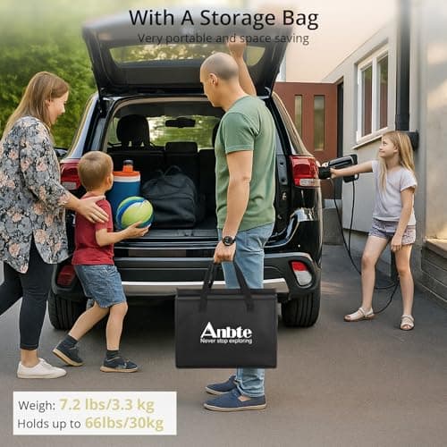 Anbte Folding Camping Table with Storage Net, 3ft Camping Table Aluminum Folding Table with 3 Adjustable Height Max 27.5 Inch Picnic Table Portable Table for Outdoor Backyard BBQ, Pure Black 7