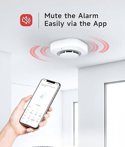 Uingarm Smart Smoke Detector Fire Alarm with Replaceable Battery, Wi-Fi Smoke Detector, Real-Time App Notifications, 3-Pack 6