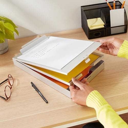 Amazon Basics Metal Clipboard with 2 Compartments, Letter Size, 250 Sheet Storage Capacity, Office Supplies, Silver, 14.09 x 9.21 x 2.6 inches 6