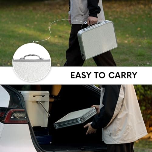 Byliable Small Folding Table 2FT Lightweight Portable Aluminum Camping Table for Picnic and Camping Mini Foldable with Adjustable Extended Height,Silver 7