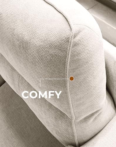 Upvilla 71.25" Modern Sofa Couch for Living Room, Deep Seat Sofas with 8”Cushion, Comfy 2-Seater Chenille Loveseat with Convertible Armrest, Removable Sofa Cover, High Leg (Beige) 9