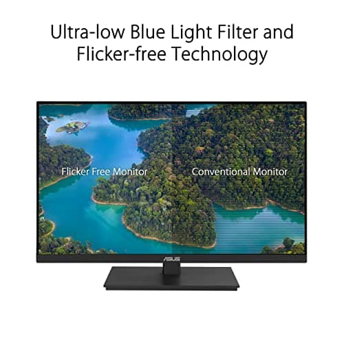 ASUS 23.8” 1080P Docking Monitor (VA24ECPSN) - Full HD, IPS, 75Hz, Adaptive-Sync, Speakers, Eye Care, Low Blue Light, Flicker Free, USB-C, RJ45, HDMI, Frameless, Height Adjustment, VESA Wall Mountable 5