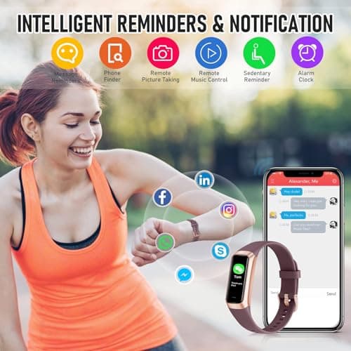 Bakoor Fitness Tracker, Fitness Watch with 24/7 Heart Rate Blood Oxygen Sleep Monitor, 1.10" AMOLED HD Touch Color Screen Step Counter, Activity Trackers Pedometer Health Smart Watch for Women Men 6