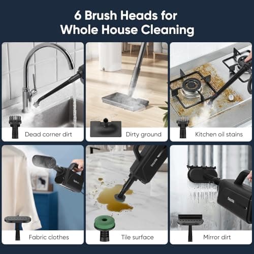 Seyola Steam Mop for Floor Cleaning, Steam Cleaner for Home with Handheld 6-in-1 Multi-function Attachments for Hardwood Floors, Clothes,Windows,Tiles Grout,Furniture,Carpet Cleaning 5