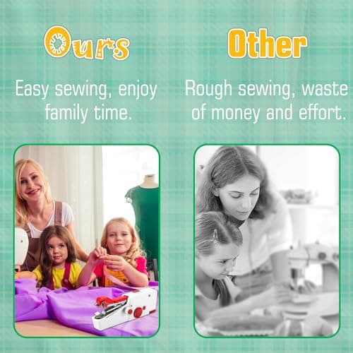 Nupec Handheld Sewing Machine, Mini Cordless Portable Hand Sewing Machine for Beginners, Household & Travel Quick Repairs Electric Hand Held Sewing Device for Fabric Clothing Kids Cloth Pet Clothes 6
